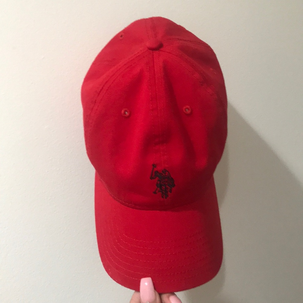 red u.s polo assn. hat
